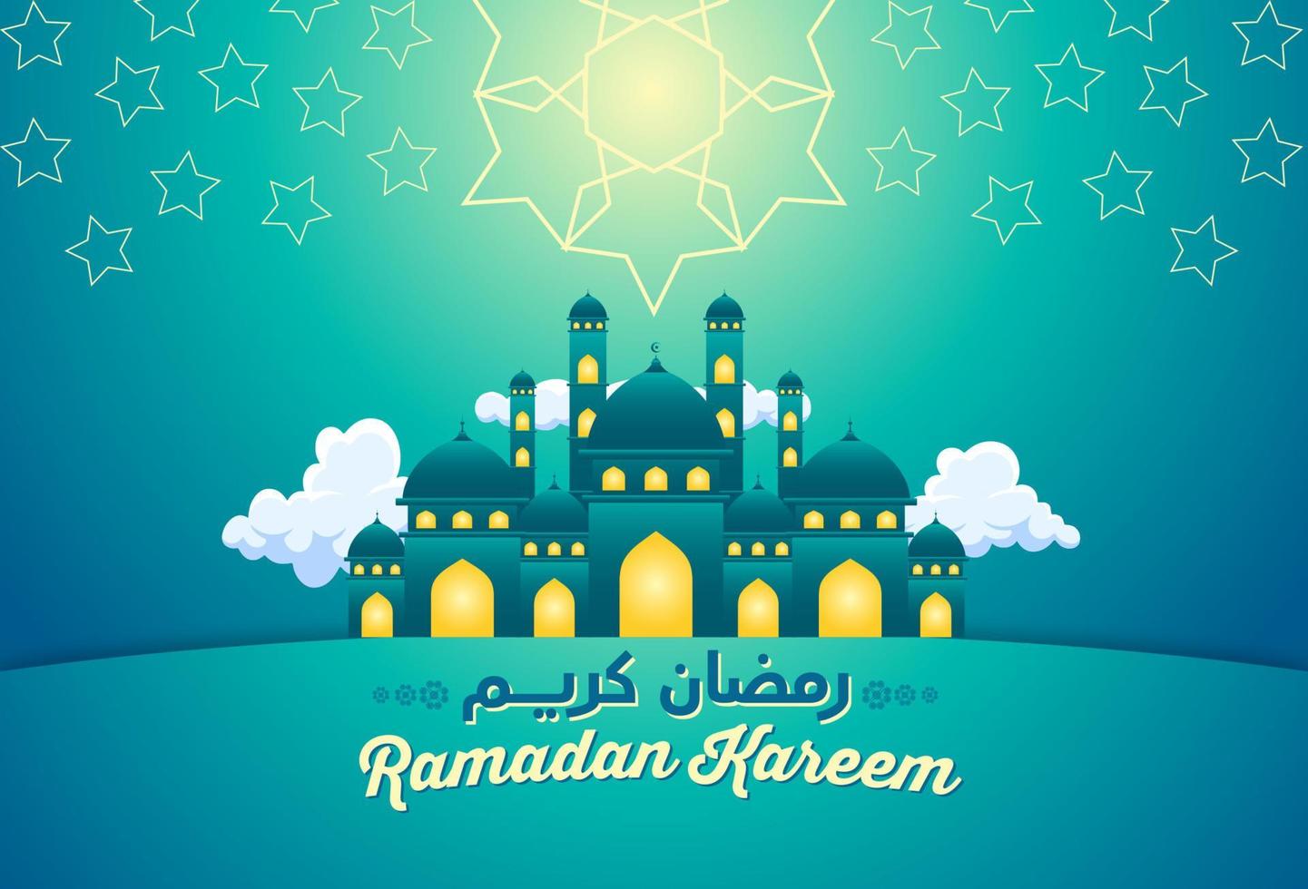 ramadan kareem design. på Färg bakgrund för helig månad ramadan firande. kalligrafi betyda ramadan kareem vektor