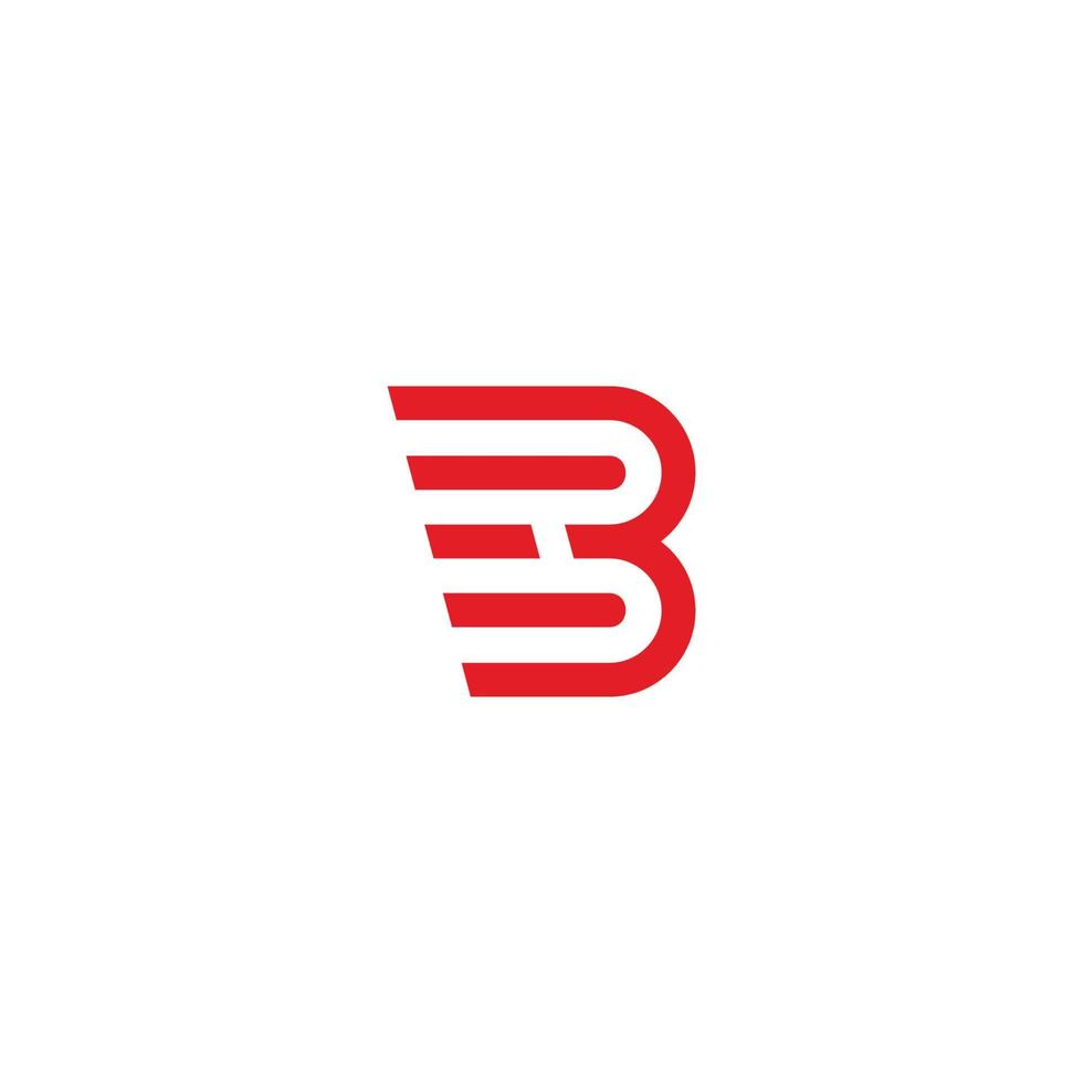 brev b röd snabb rörelse geometrisk enkel logotyp vektor