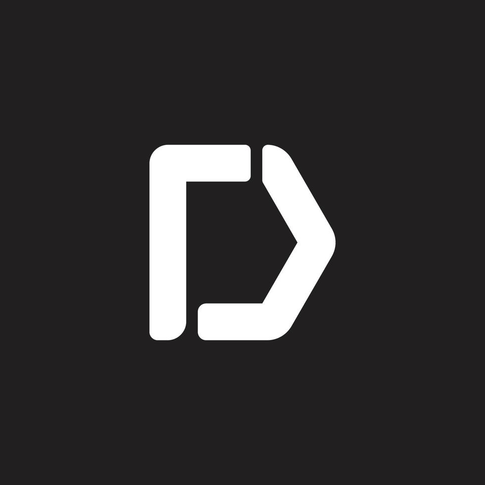 Brief rd verknüpft einfach geometrisch Pfeil Logo Vektor