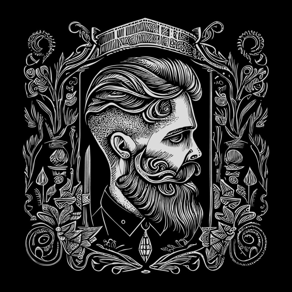 frisör logotyp illustration är en visuell representation av en frisör varumärke. den vanligtvis innehåller traditionell barbering verktyg tycka om sax, kammar, och rakhyvlar i en kreativ sätt vektor
