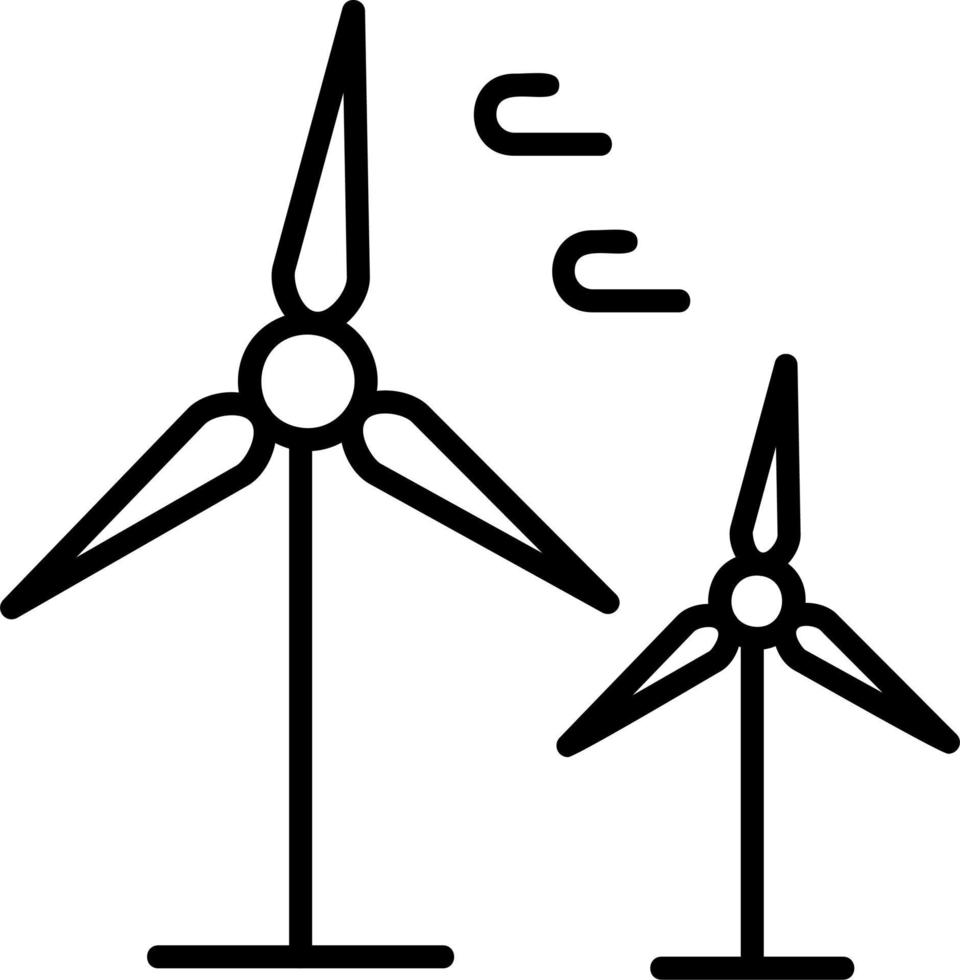 Vektorsymbol für Windkraftanlagen vektor