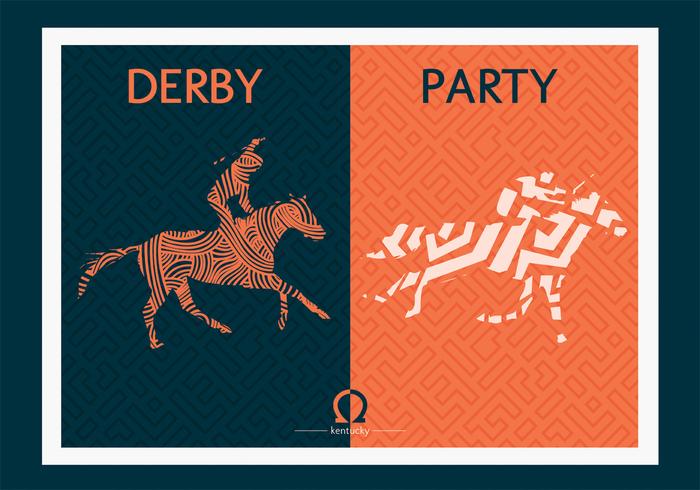 Kentucky Derby Postkarte Vektor Design