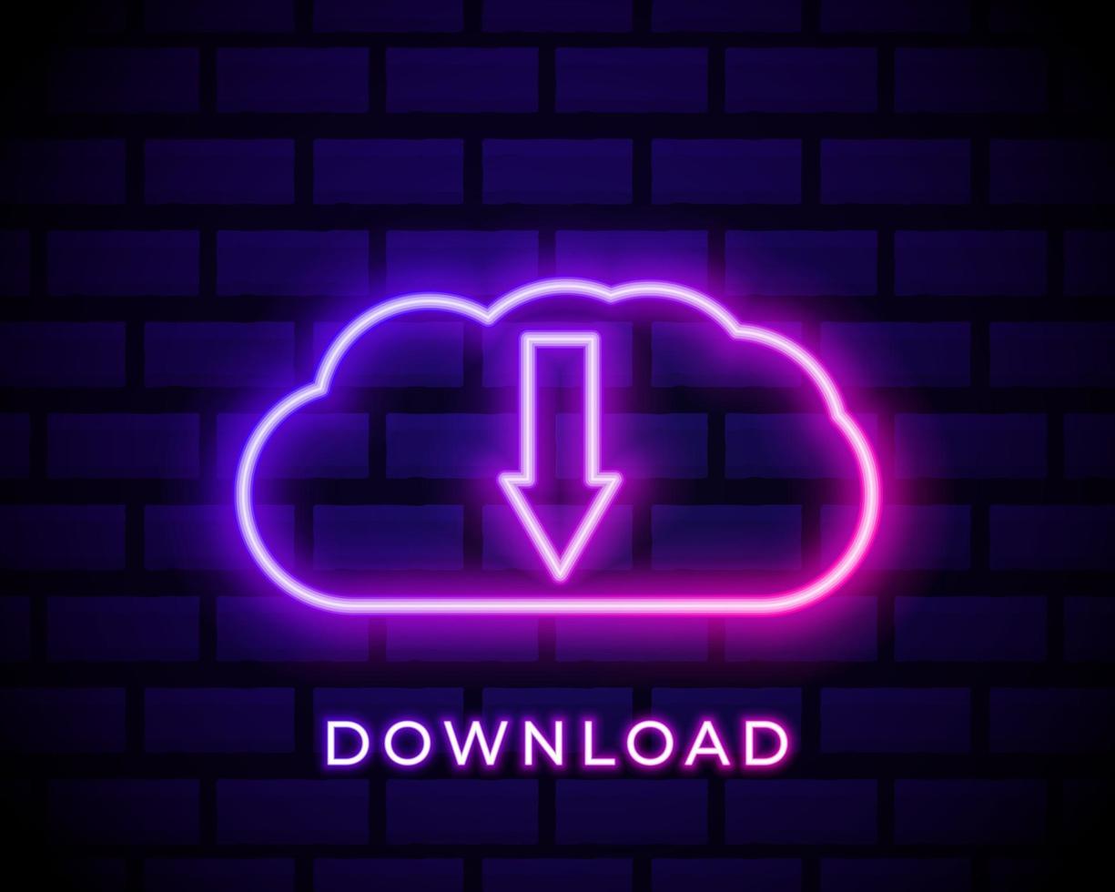 Cloud Neon Icon herunterladen vektor