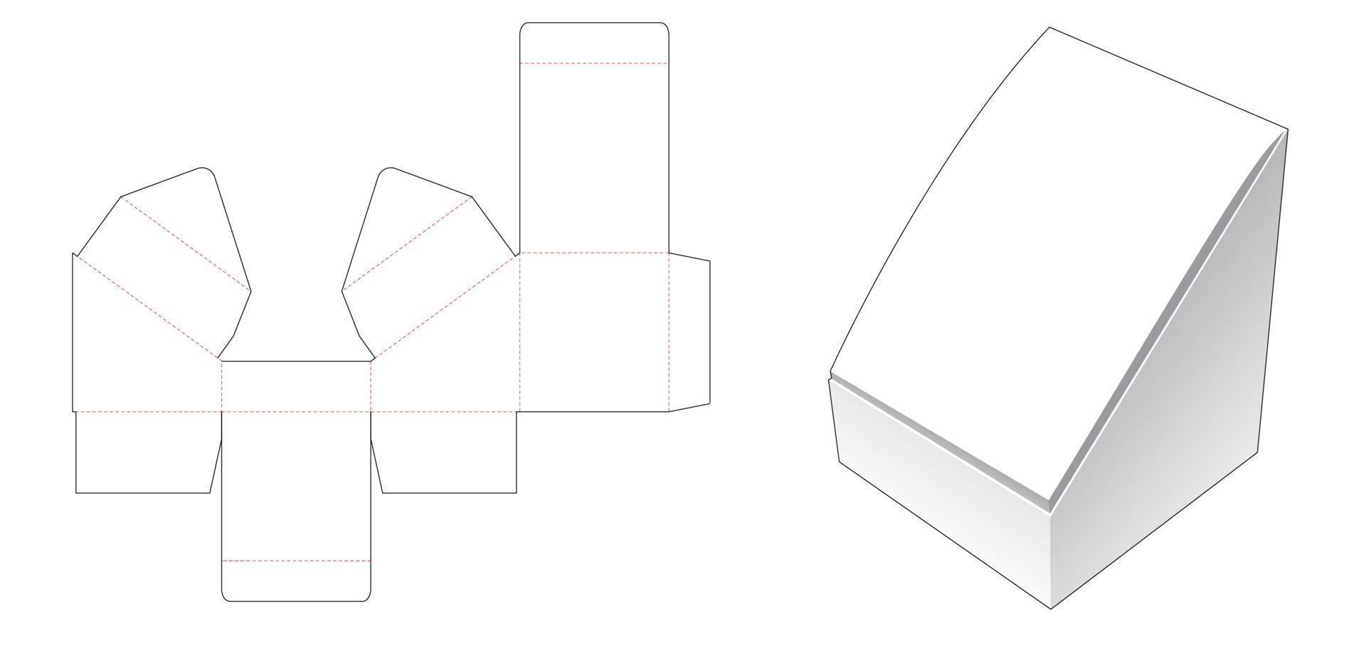 Schräg Flip Short Box Stanzschablone vektor