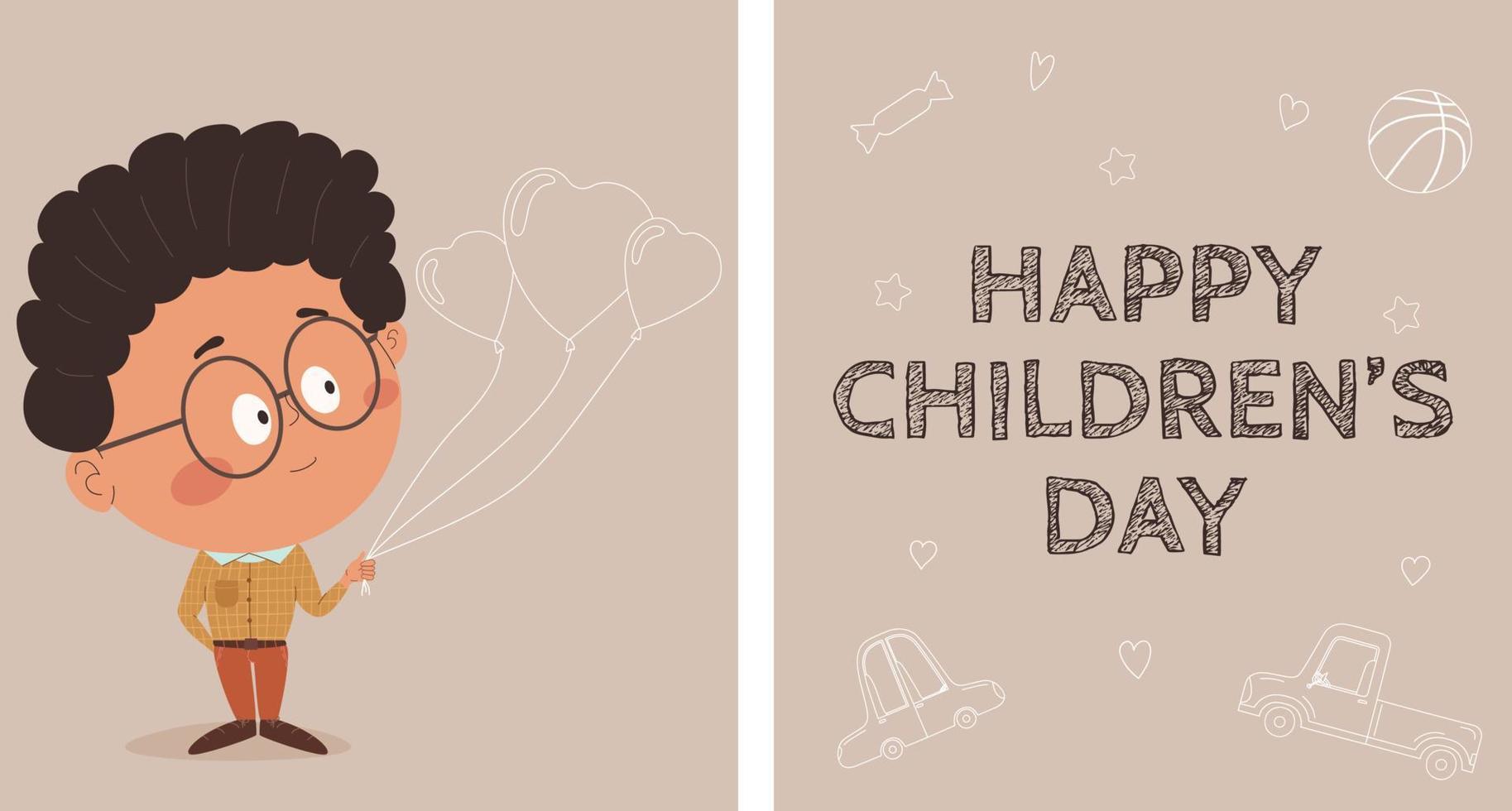 Lycklig barns dag hälsning kort vektor