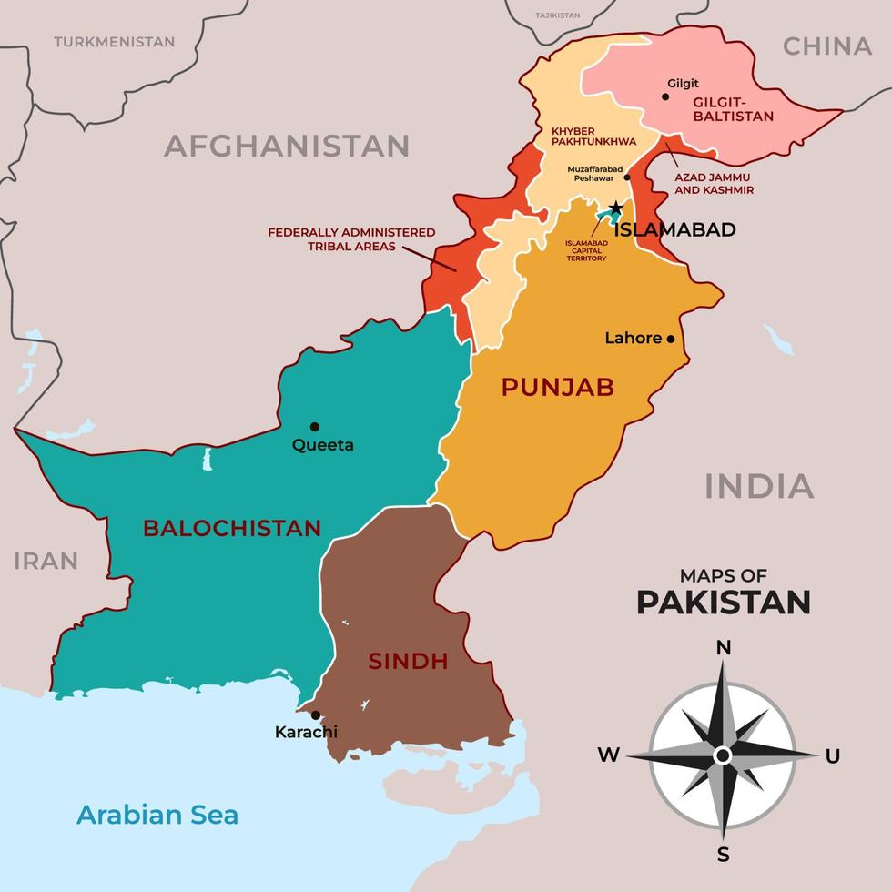 Land Karta av pakistan begrepp vektor