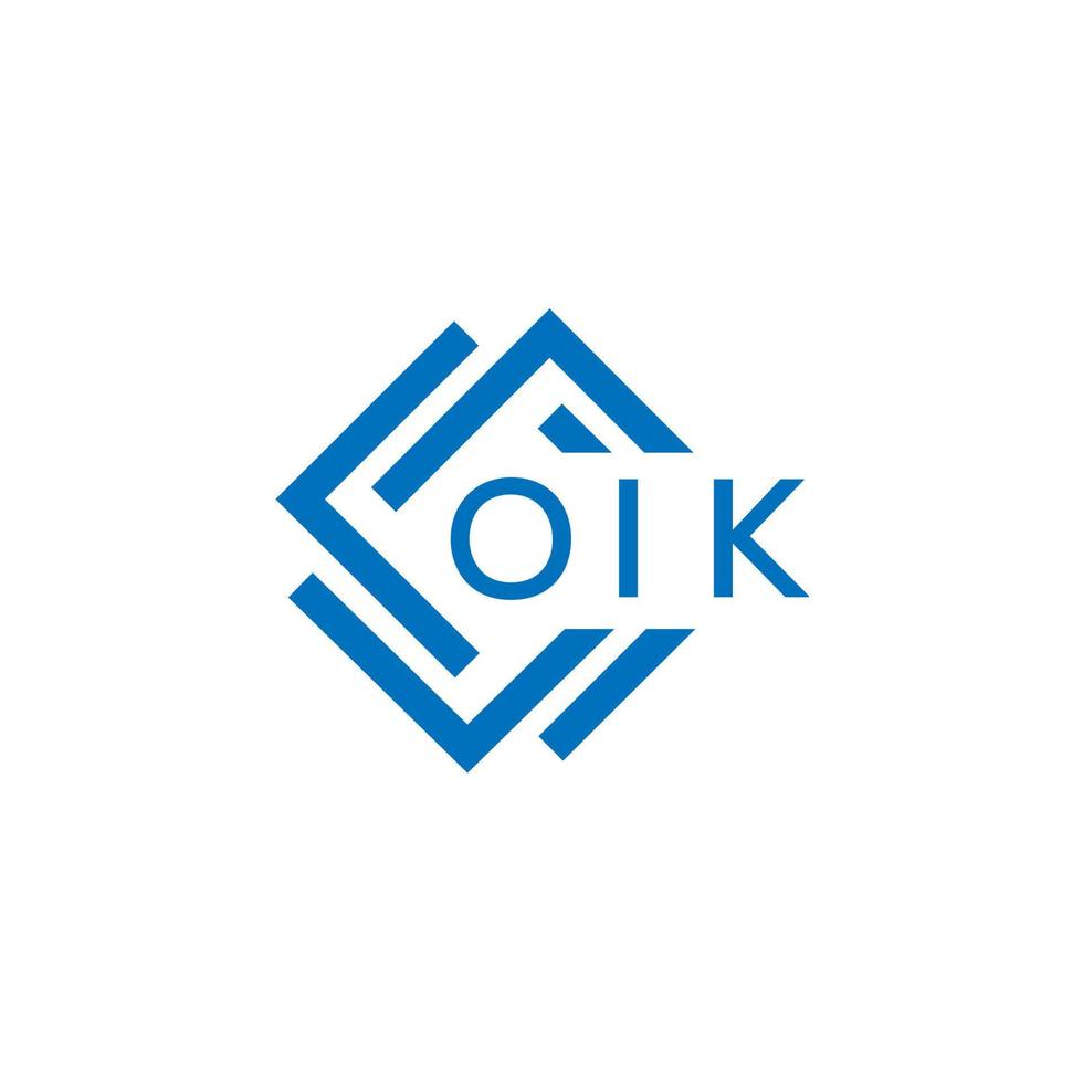 oik Brief Logo Design auf Weiß Hintergrund. oik kreativ Kreis Brief Logo Konzept. oik Brief Design. vektor
