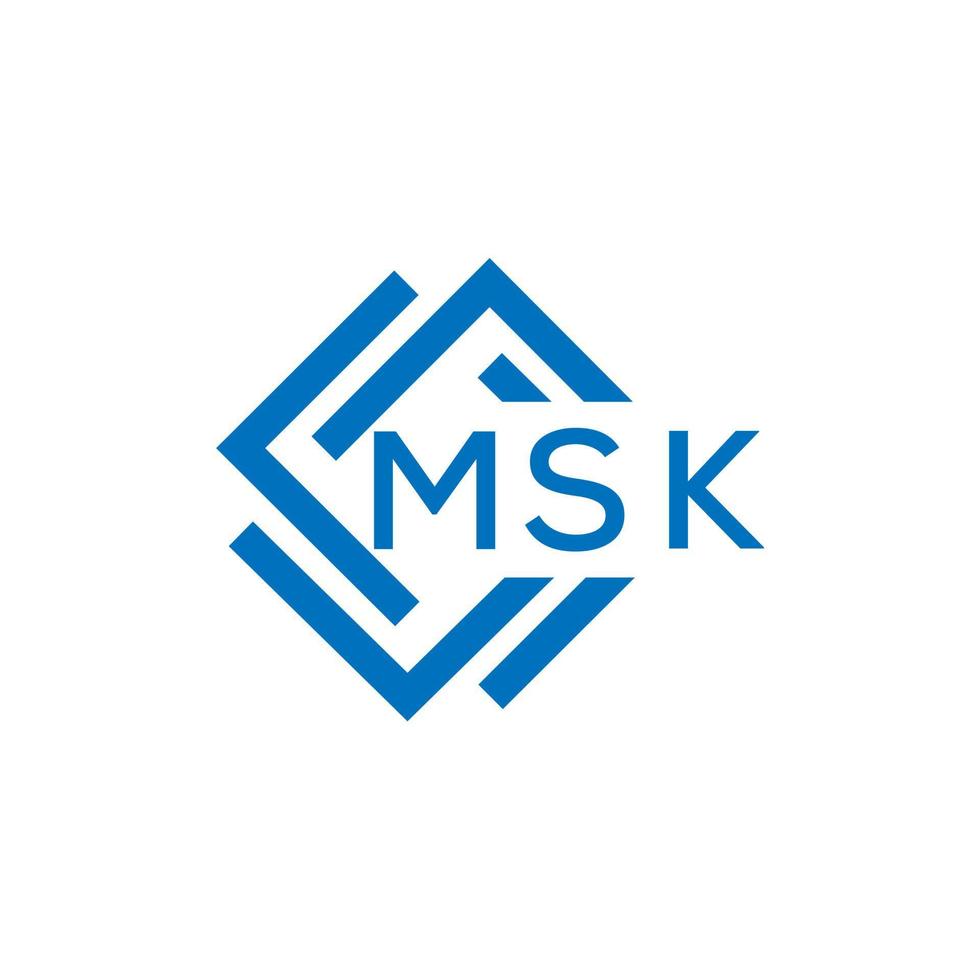 msk Brief Logo Design auf Weiß Hintergrund. msk kreativ Kreis Brief Logo Konzept. msk Brief Design. vektor