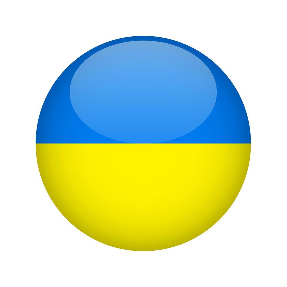 flagga av ukraina knapp. design element för webbplatser, applikationer. vektor illustration isolerat på vit bakgrund