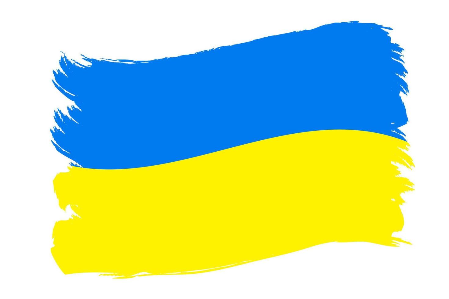 ukrainska flagga måla borsta stroke isolerat på vit bakgrund. vektor illustration