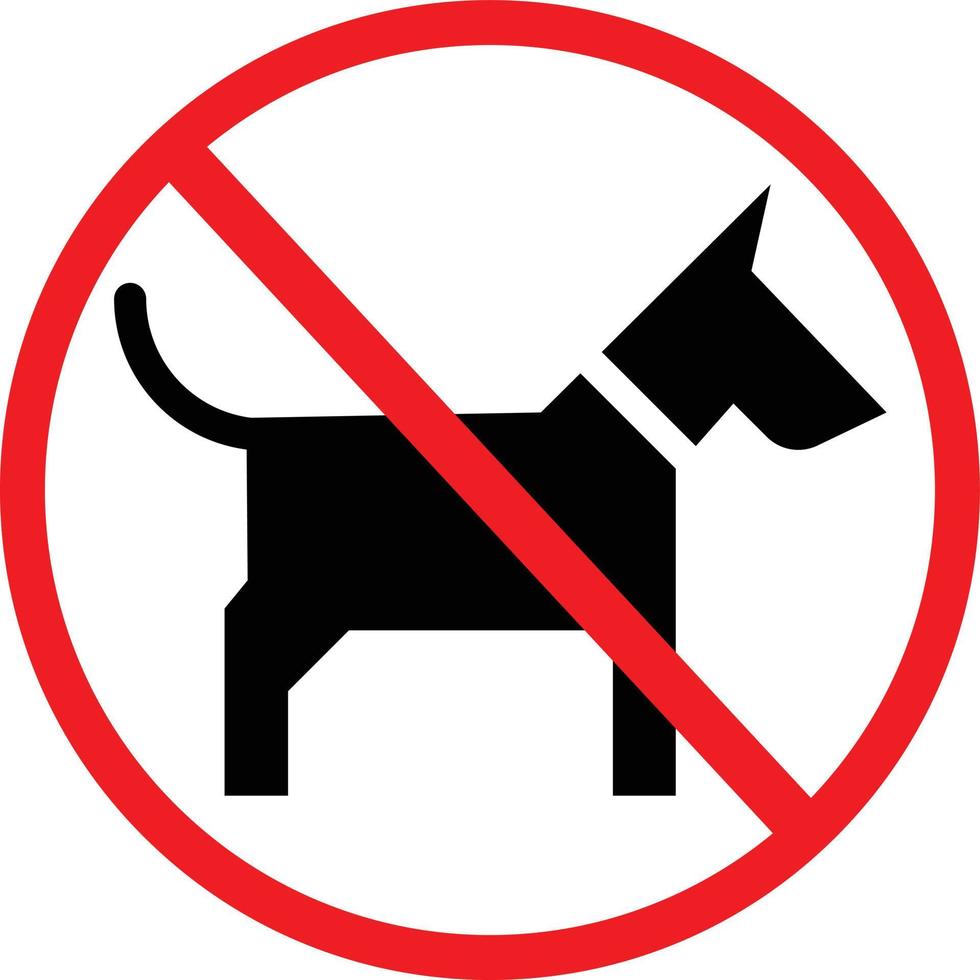 Nej hundar tillåten sällskapsdjur ikon symbol vektor