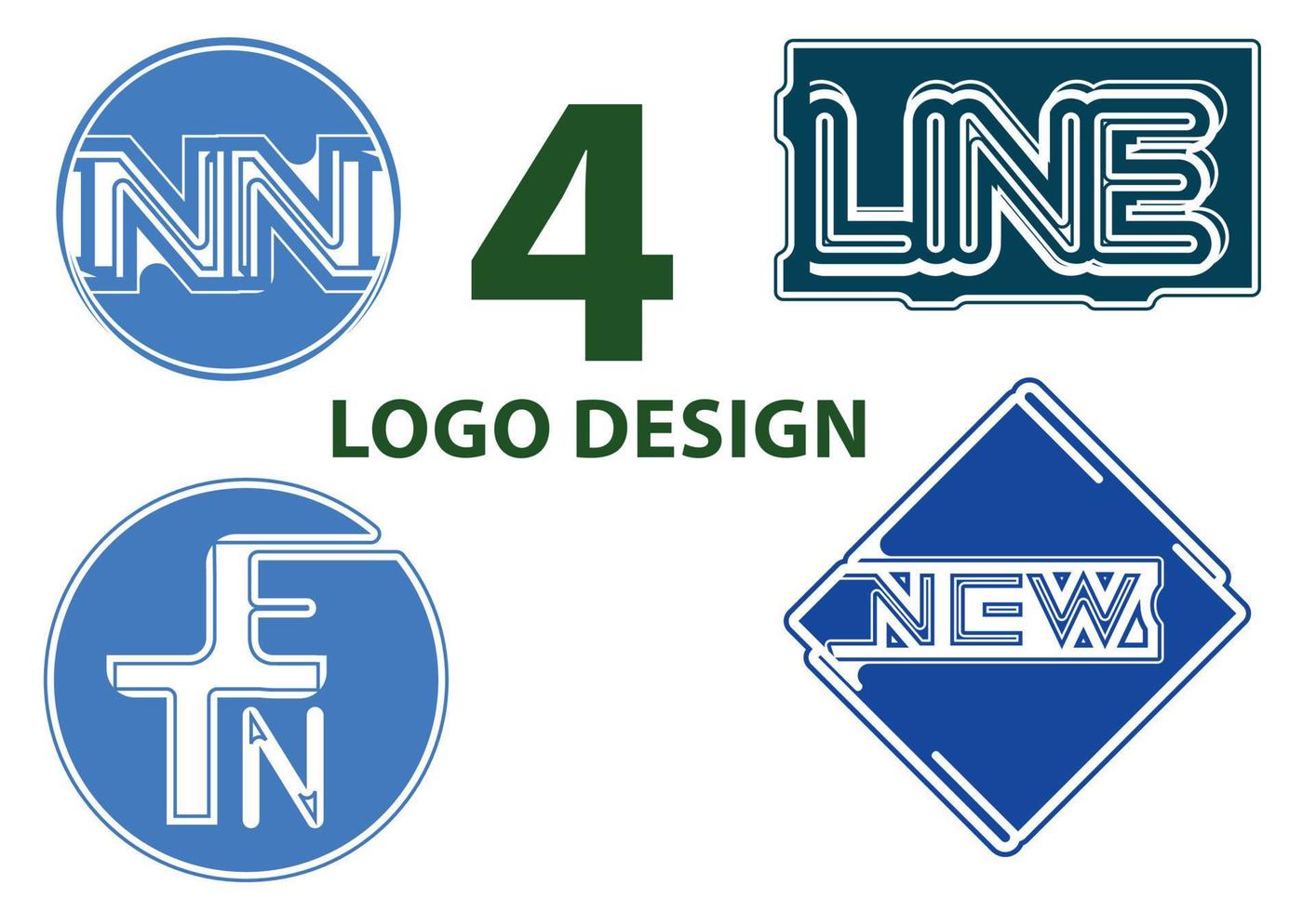 kreativ brev logotyp och ikon design mall uppsättning 2 vektor