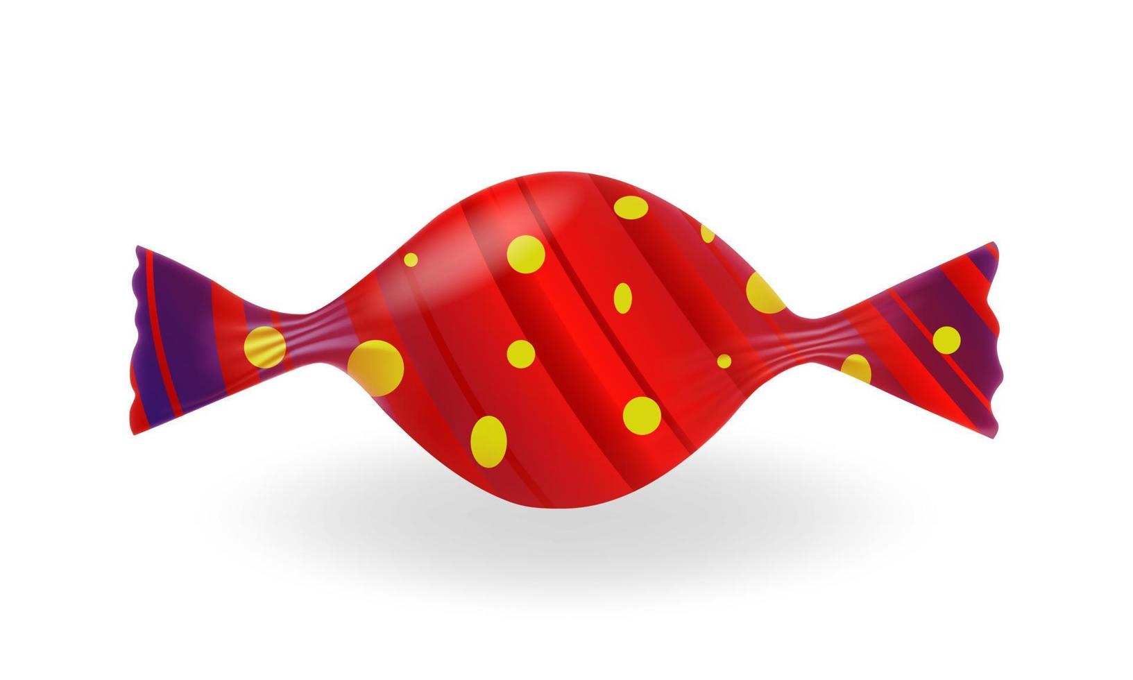 kola godis i en röd omslag på en vit bakgrund. konfektyr sötsaker. vektor illustration.