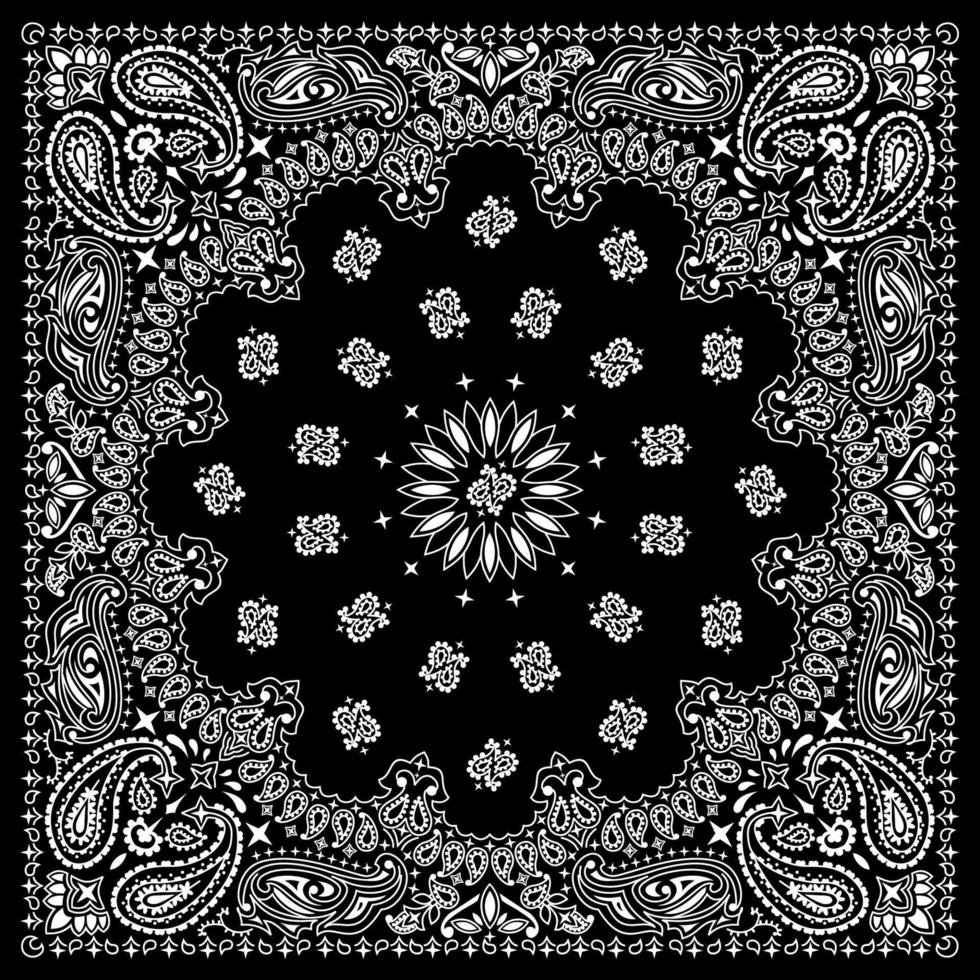 bandana svart paisley vektor