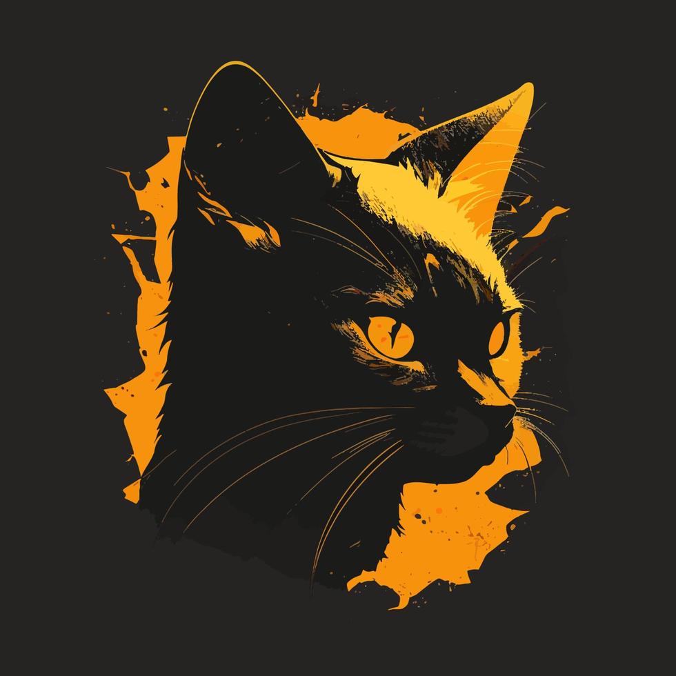 katt huvud kattunge symbol - gaming katt logotyp elegant element för varumärke - abstrakt ikon symboler vektor