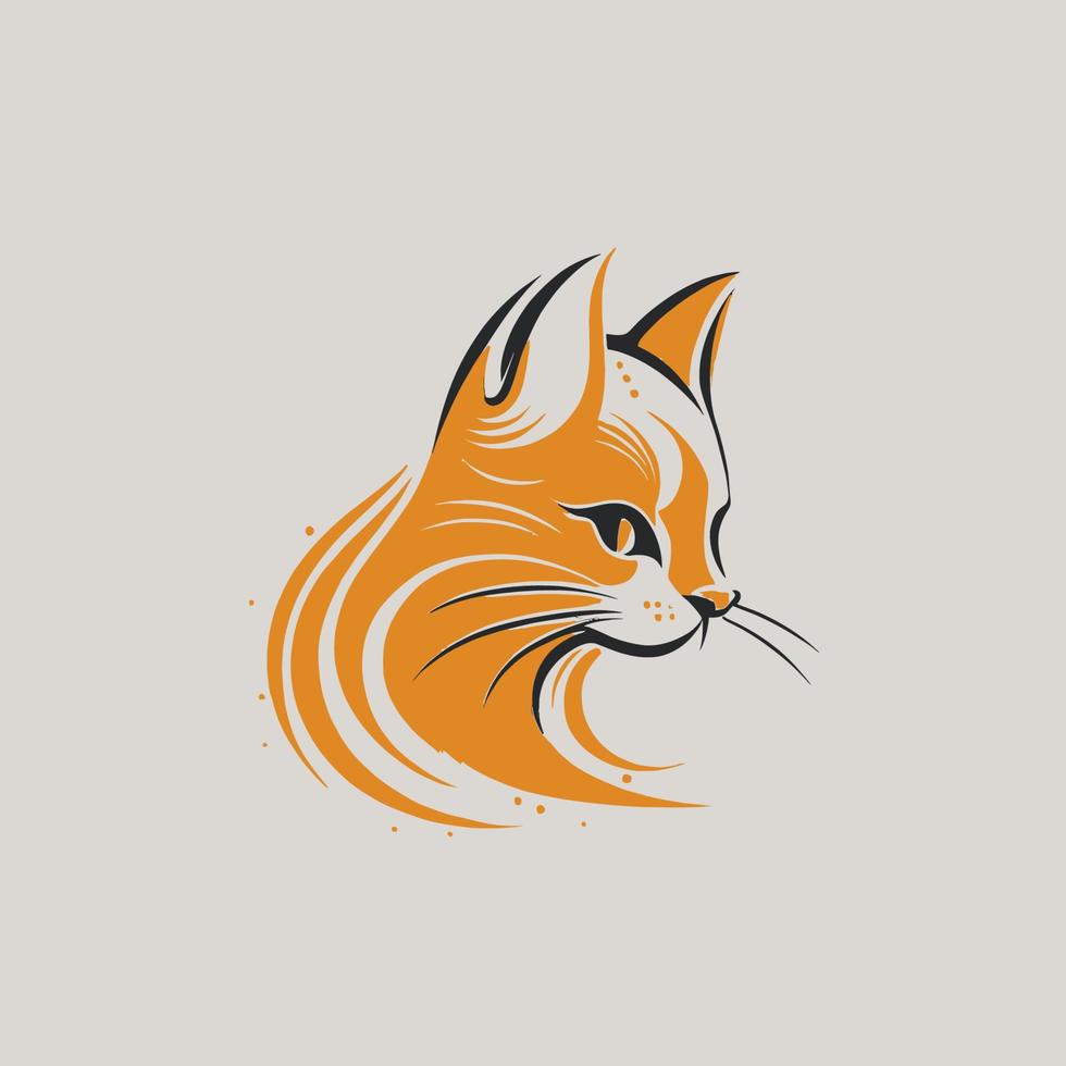 katt huvud kattunge symbol - gaming katt logotyp elegant element för varumärke - abstrakt ikon symboler vektor