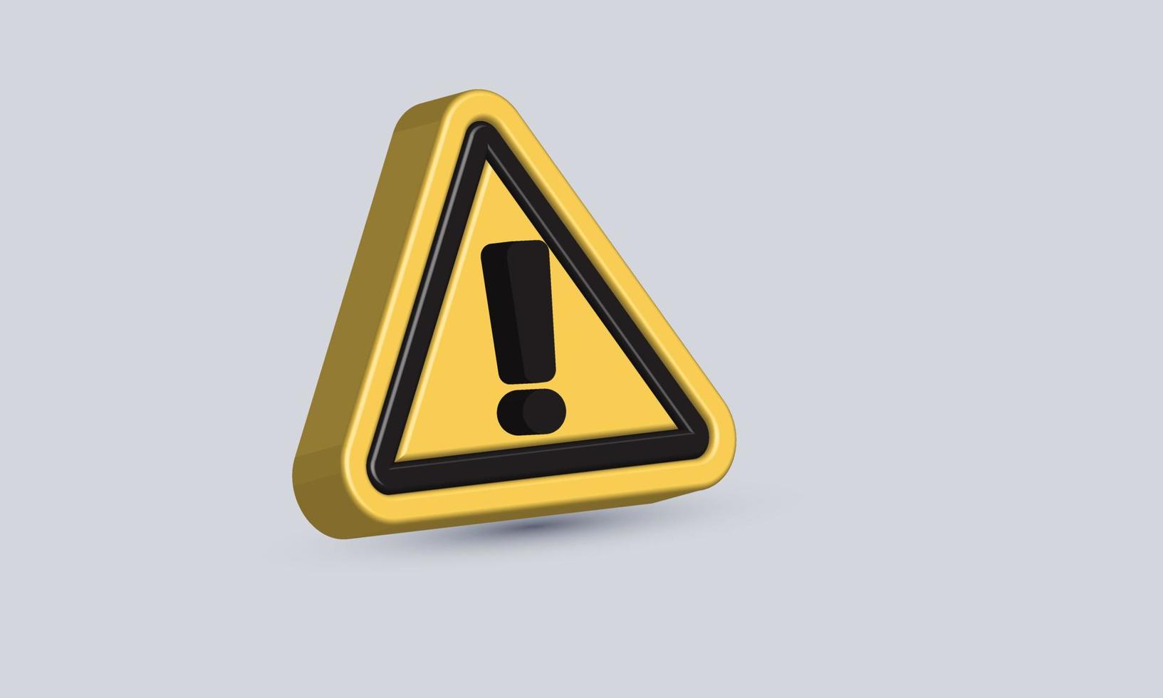 Illustration realistisch Vektor Gelb Warnung Zeichen Ausruf Symbol 3d kreativ isoliert auf Hintergrund