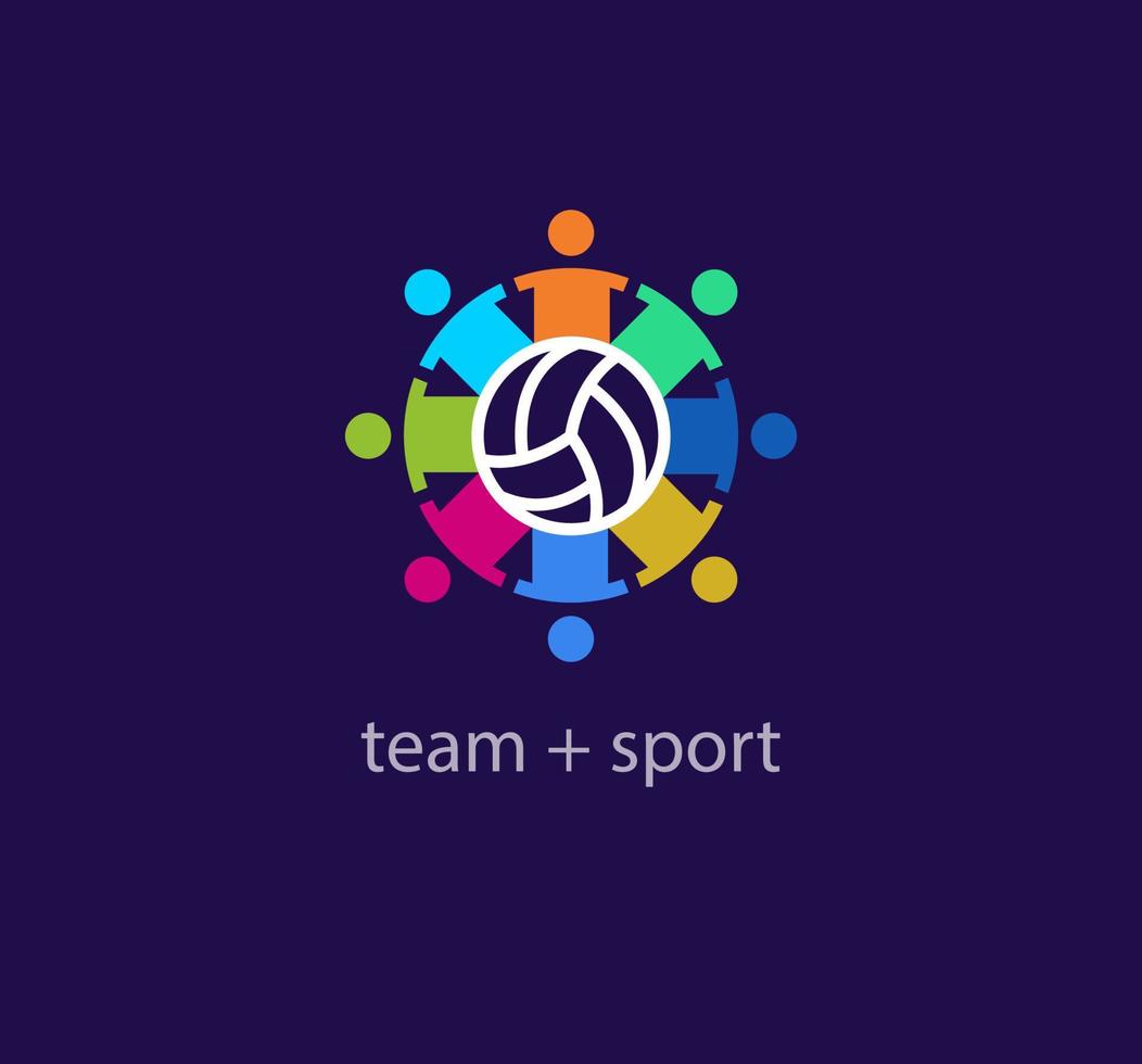 team sport modern logotyp. unik Färg övergångar. människor cykel logotyp mall runt om boll. vektor. vektor