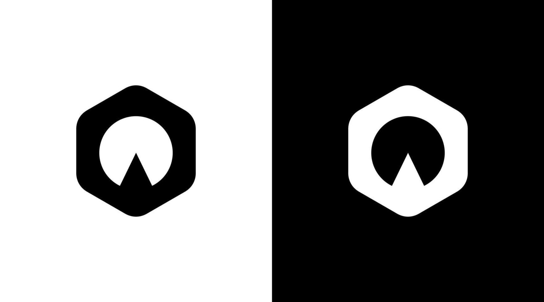 bult logotyp sexhörning svart och vit ikon illustration vektor stil mönster mallar