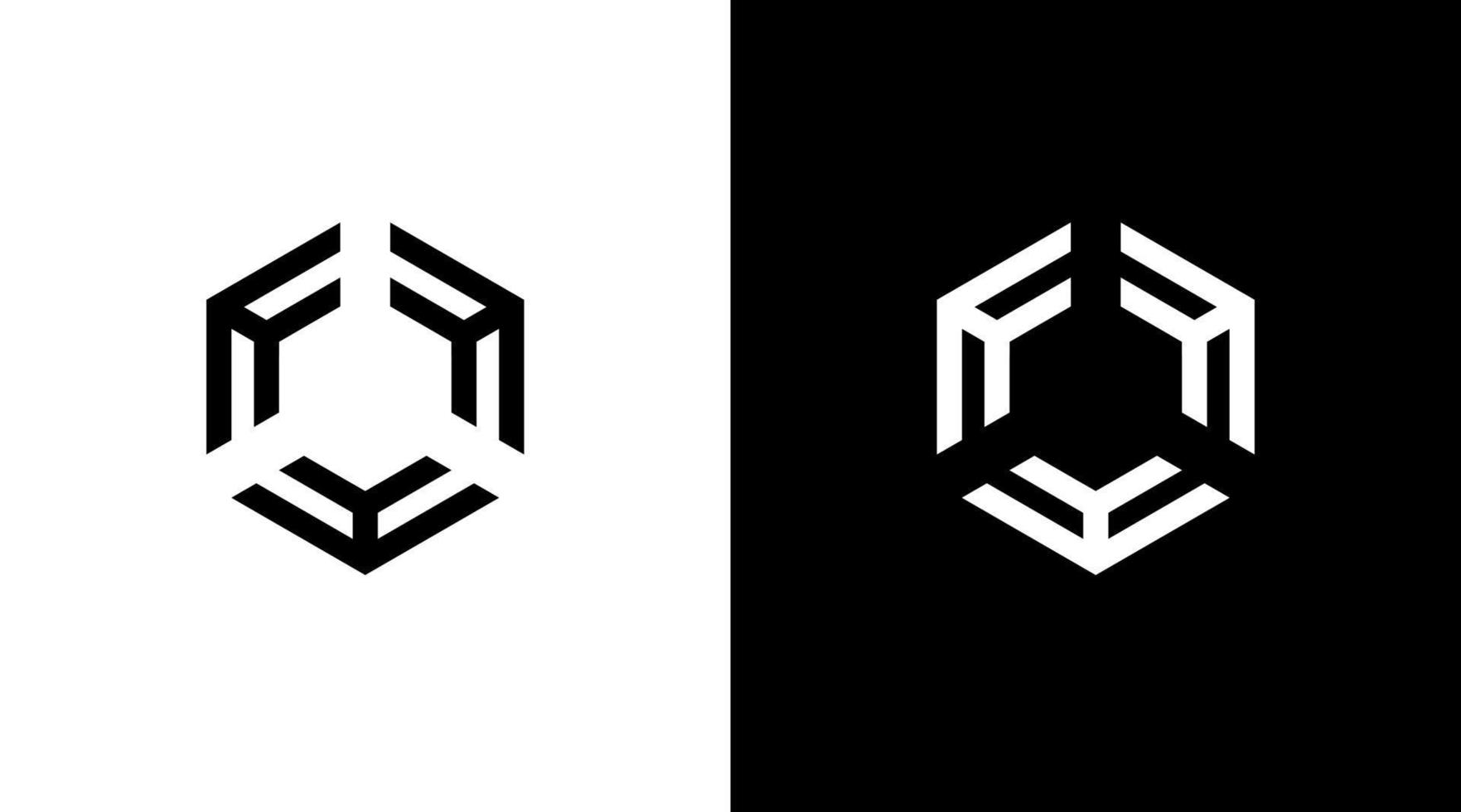 Richtung Pfeil Logo Hexagon schwarz und Weiß Symbol Illustration Stil Designs Vorlagen vektor