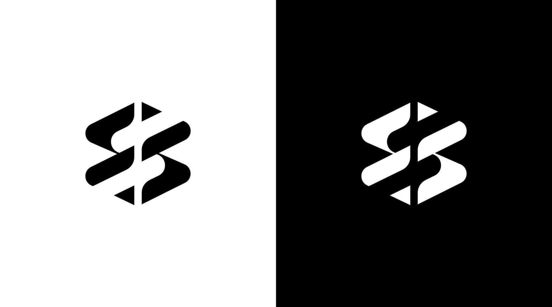brev ss logotyp vektor första monogram svart och vit ikon stil design mall