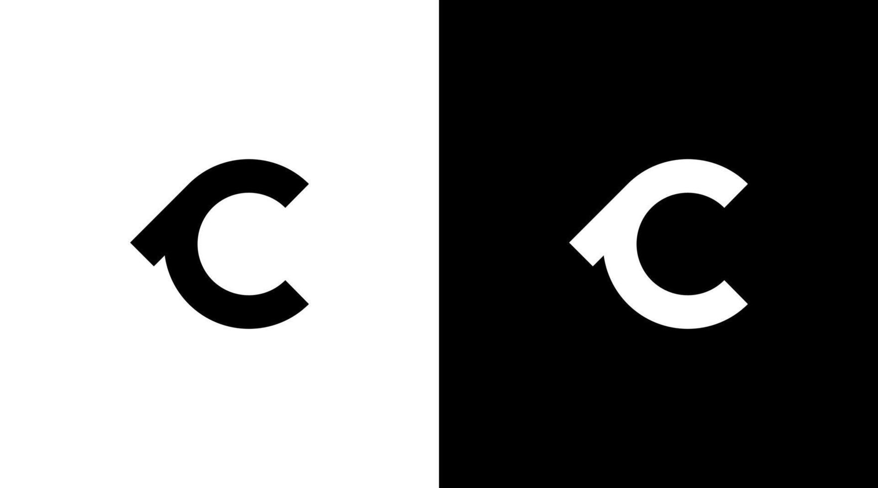 c logotyp vektor företag monogram svart och vit ikon stil design mall