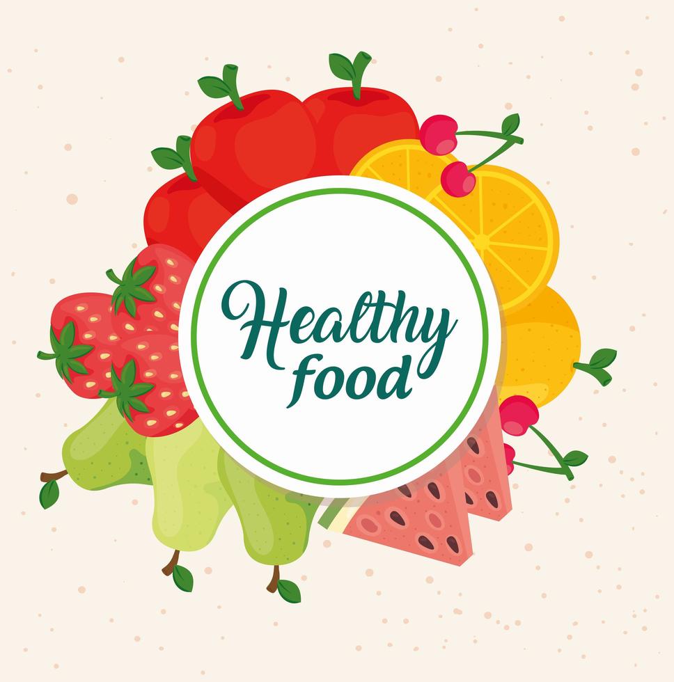 Banner der gesunden Ernährung mit frischen Früchten vektor