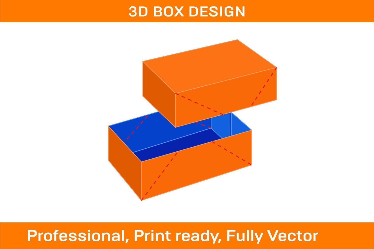 cfefco303 Karton Karton Kasten, gewellt Geschenk Box Dieline Vorlage und 3d Box vektor