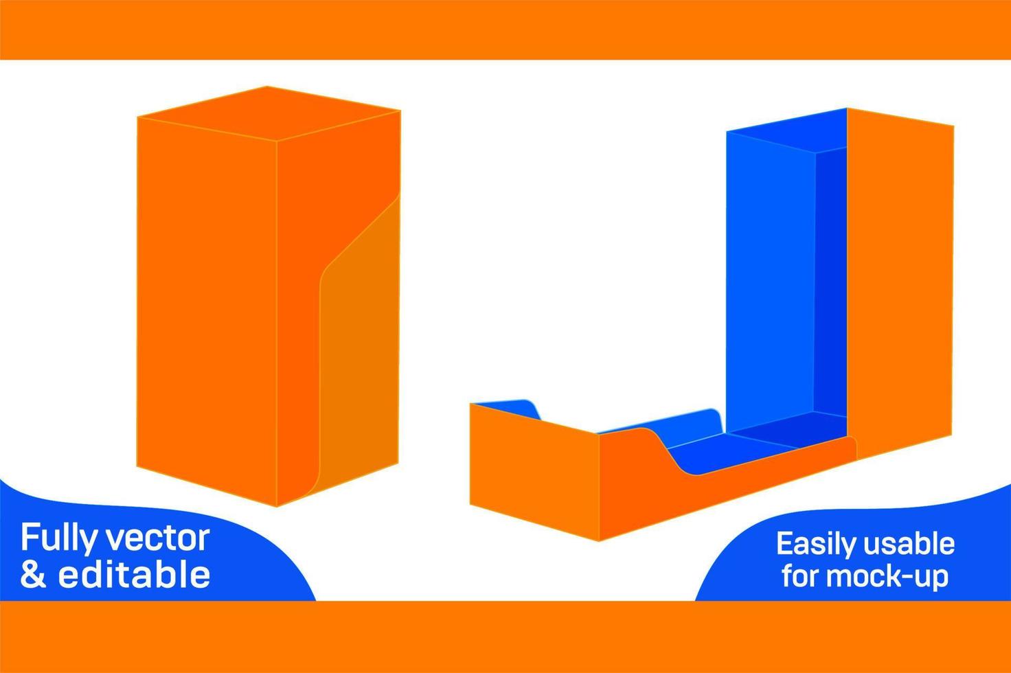 Benutzerdefiniert Geschenk Box perfekt Dieline Vorlage und 3d Vektor Datei 3d Box