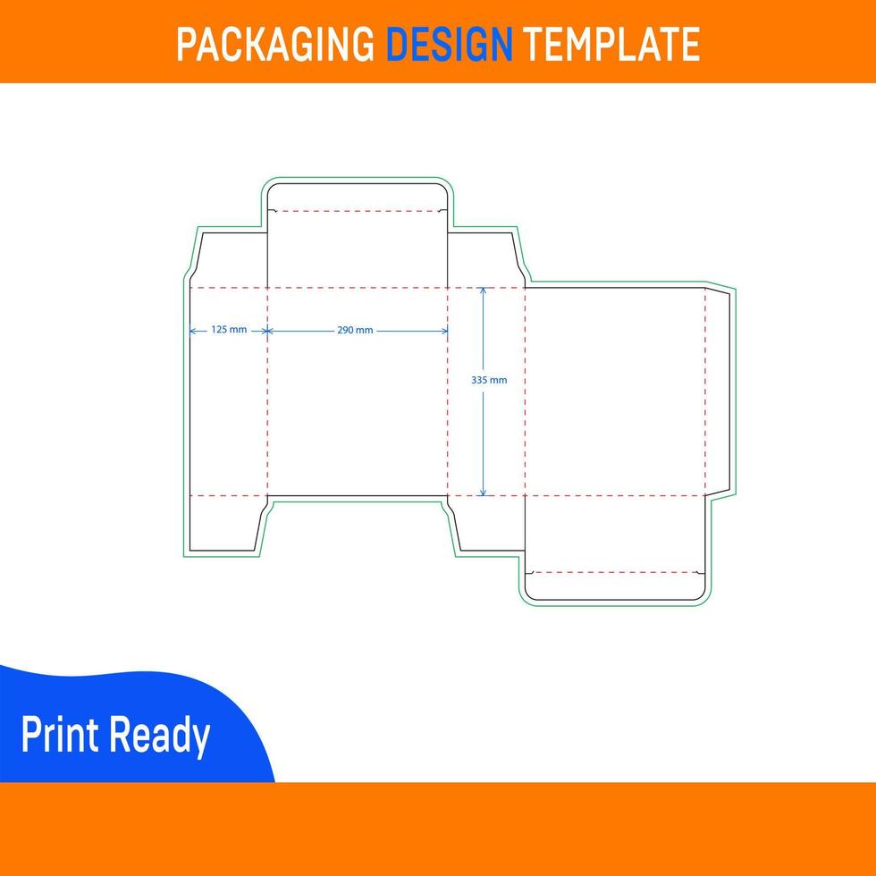 stecken Ende Box der Größe veränderbar und editierbar Vektor Datei mit Dieline Vorlage und 3d Box