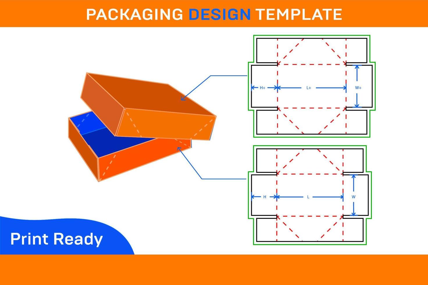 editierbar und der Größe veränderbar Karton Box Standard Box mit 3d Dieline Vorlage vektor