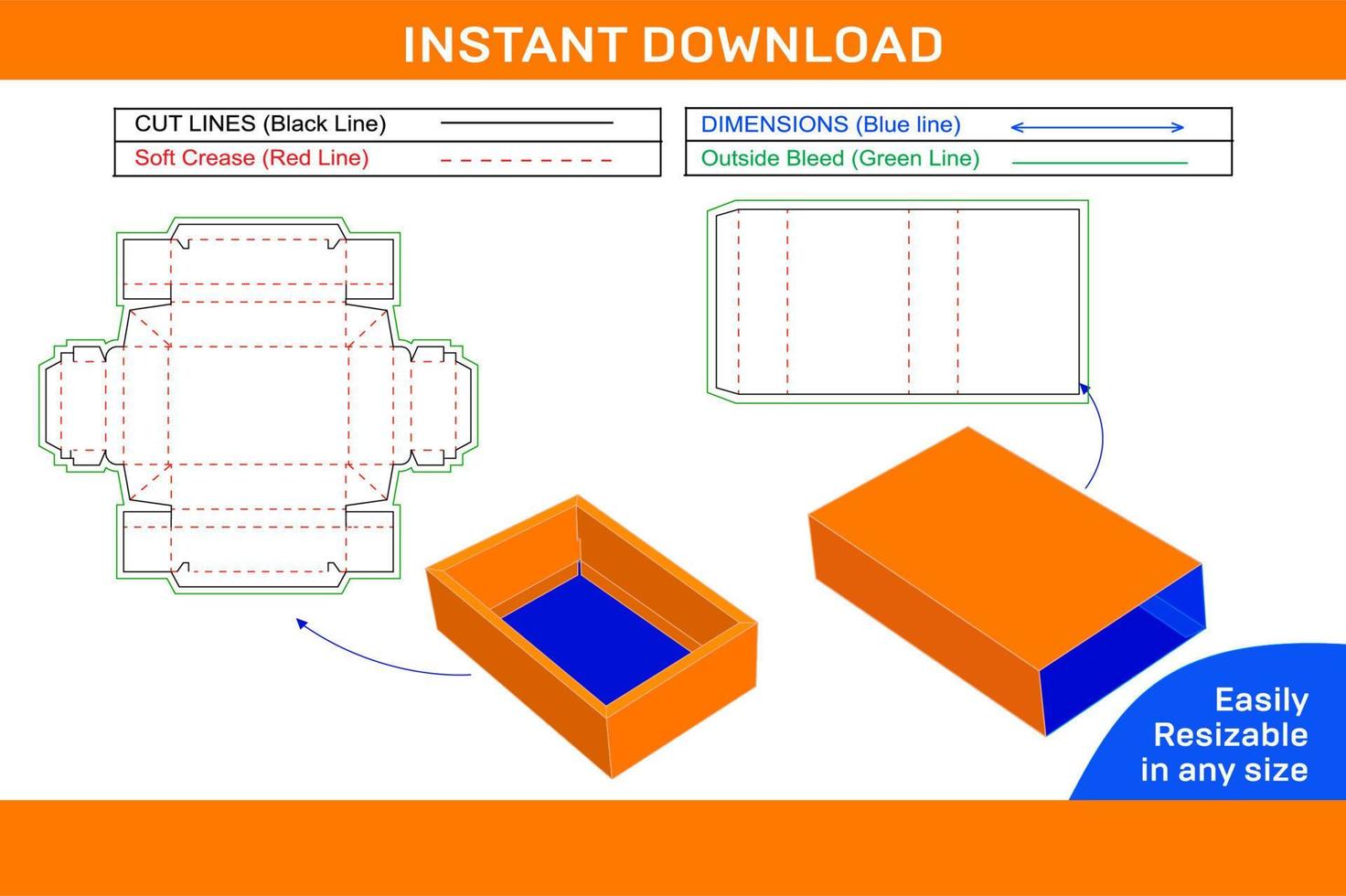 match låda, låda ärm gåva låda Död linje mall och 3d framställa fil låda Död linje och 3d låda vektor
