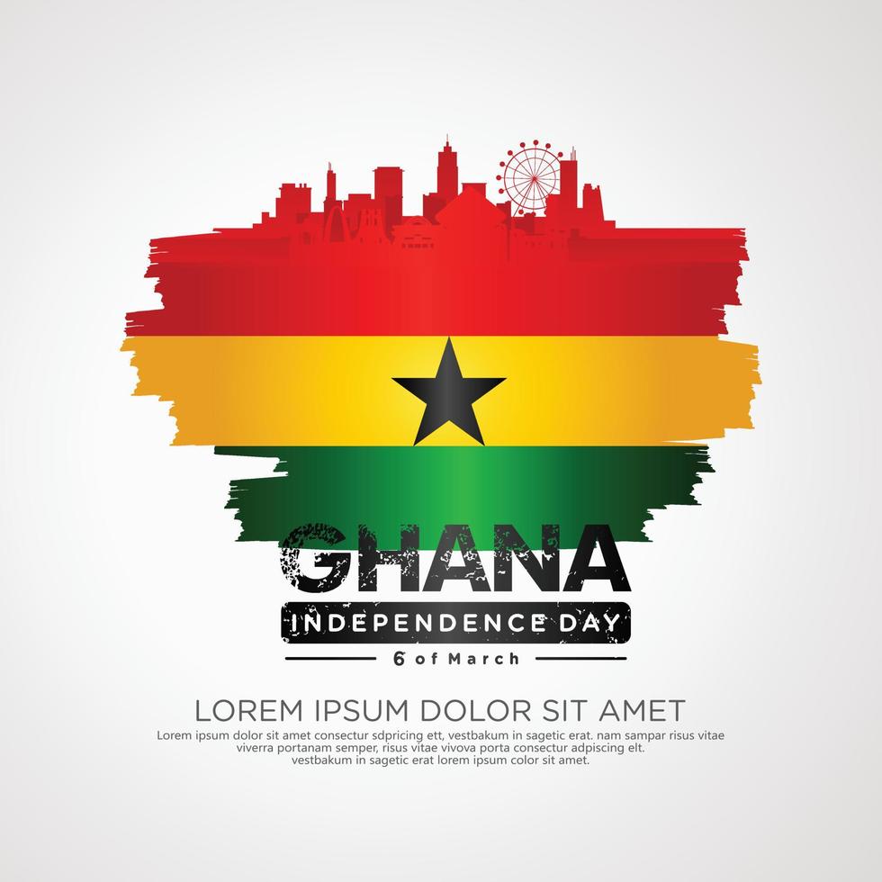Ghana Unabhängigkeit Tag Gruß Karte Vorlage vektor