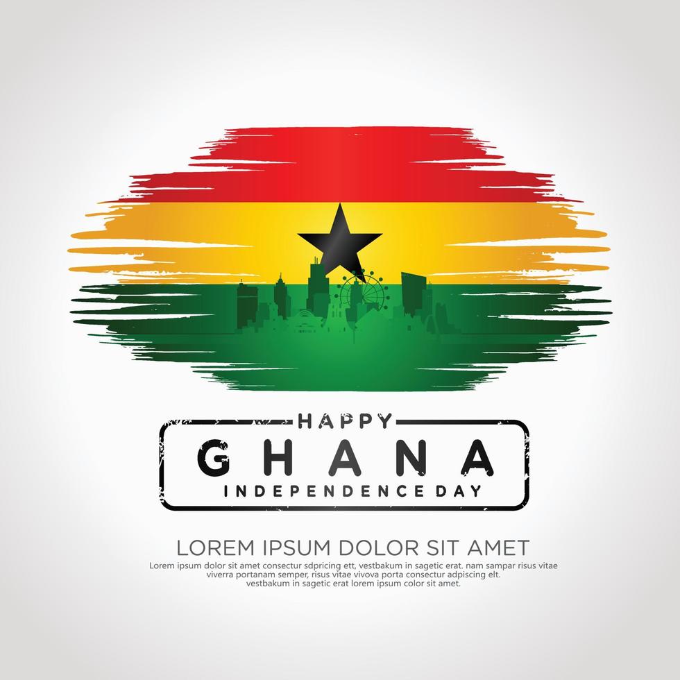 ghana oberoende dag hälsning kort mall vektor