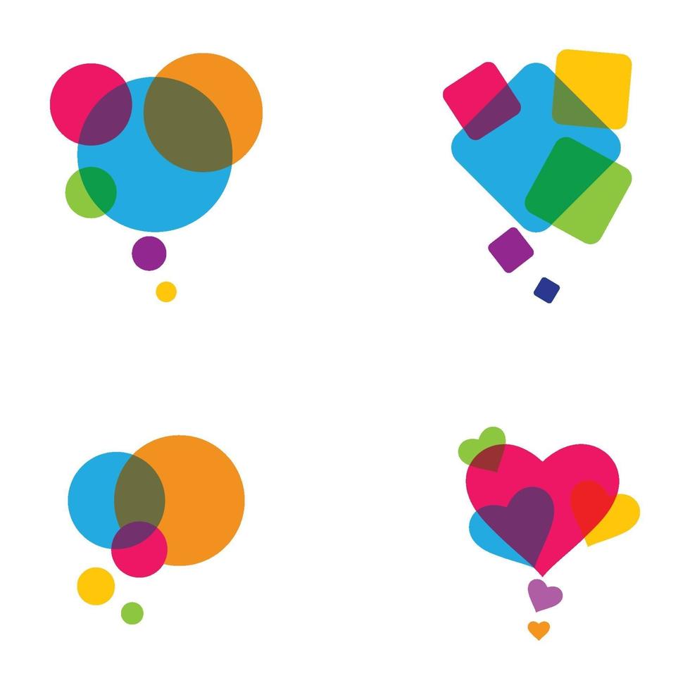 bubbla färgglada logotyp bilder set vektor