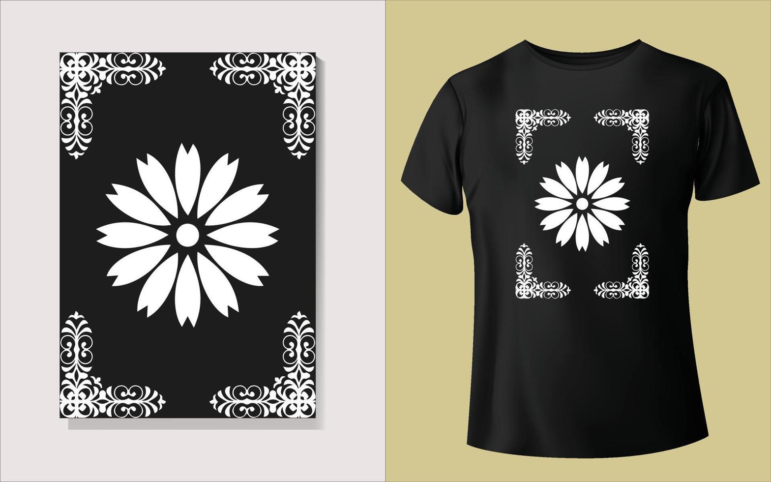 schwarz und Weiß Tee Hemd Design vektor