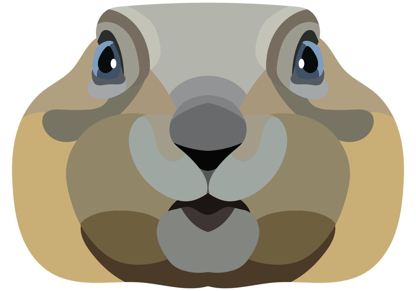 Gopher Gesicht. ein Illustration von ein Schnauze von ein Nagetier ist abgebildet. hell Porträt auf ein Weiß Hintergrund. Vektor Grafik. Tier Logo