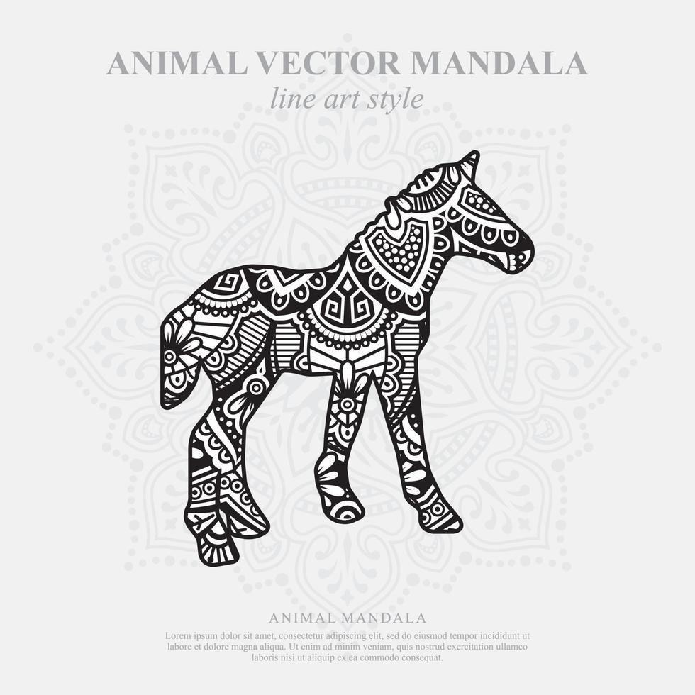 Tiermandala. Vintage dekorative Elemente. orientalisches Muster, Vektorillustration. vektor