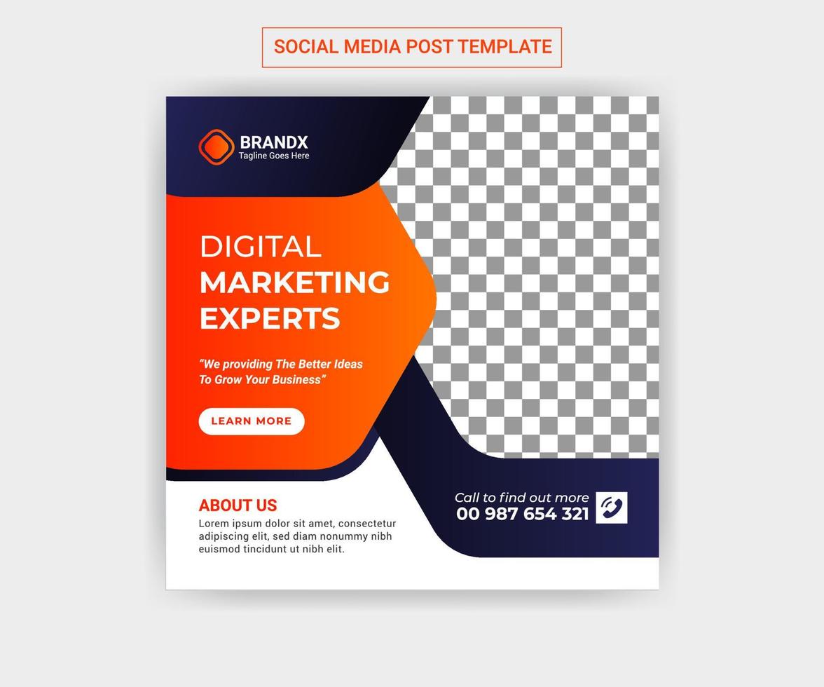 digital marknadsföring sociala medier post design vektor