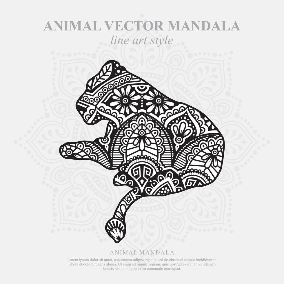 Tiger Mandala. Vintage dekorative Elemente. orientalisches Muster, Vektorillustration. vektor
