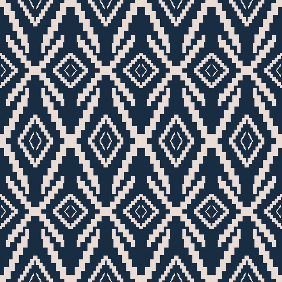 aztekisch Kelim Blau Weiss Muster. aztekisch Kelim geometrisch Platz Diamant gestalten nahtlos Muster Hintergrund. Südwesten geometrisch Muster verwenden zum Stoff, Zuhause Dekoration Elemente, Polster, wickeln. vektor