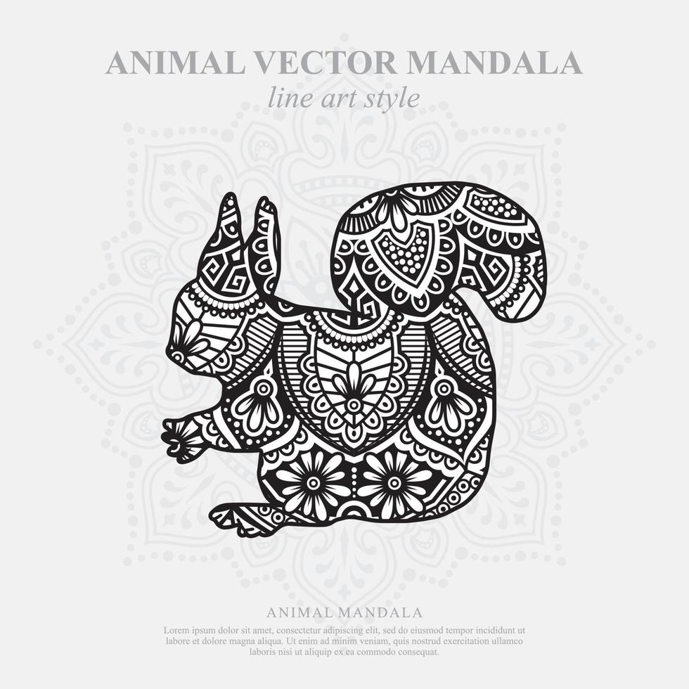 Eichhörnchen Mandala. Vintage dekorative Elemente. orientalisches Muster, Vektorillustration. vektor