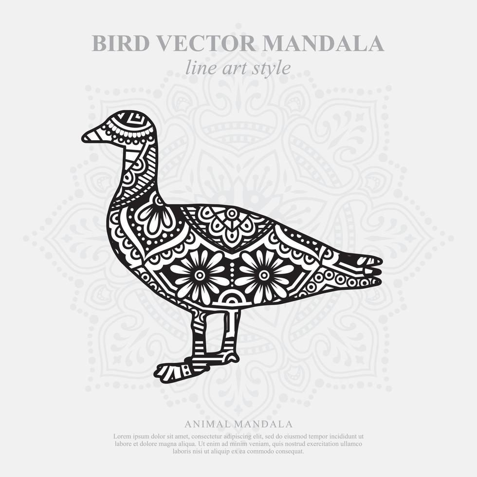 Vogel Mandala. Vintage dekorative Elemente. orientalisches Muster, Vektorillustration. vektor