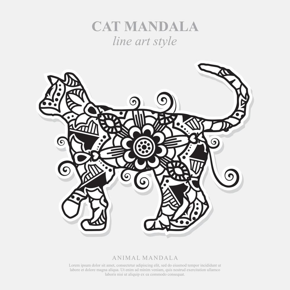 Katzenmandala. Vintage dekorative Elemente. orientalisches Muster, Vektorillustration. vektor