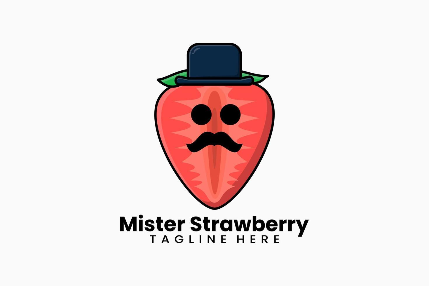platt modern mall mister jordgubb logotyp vektor