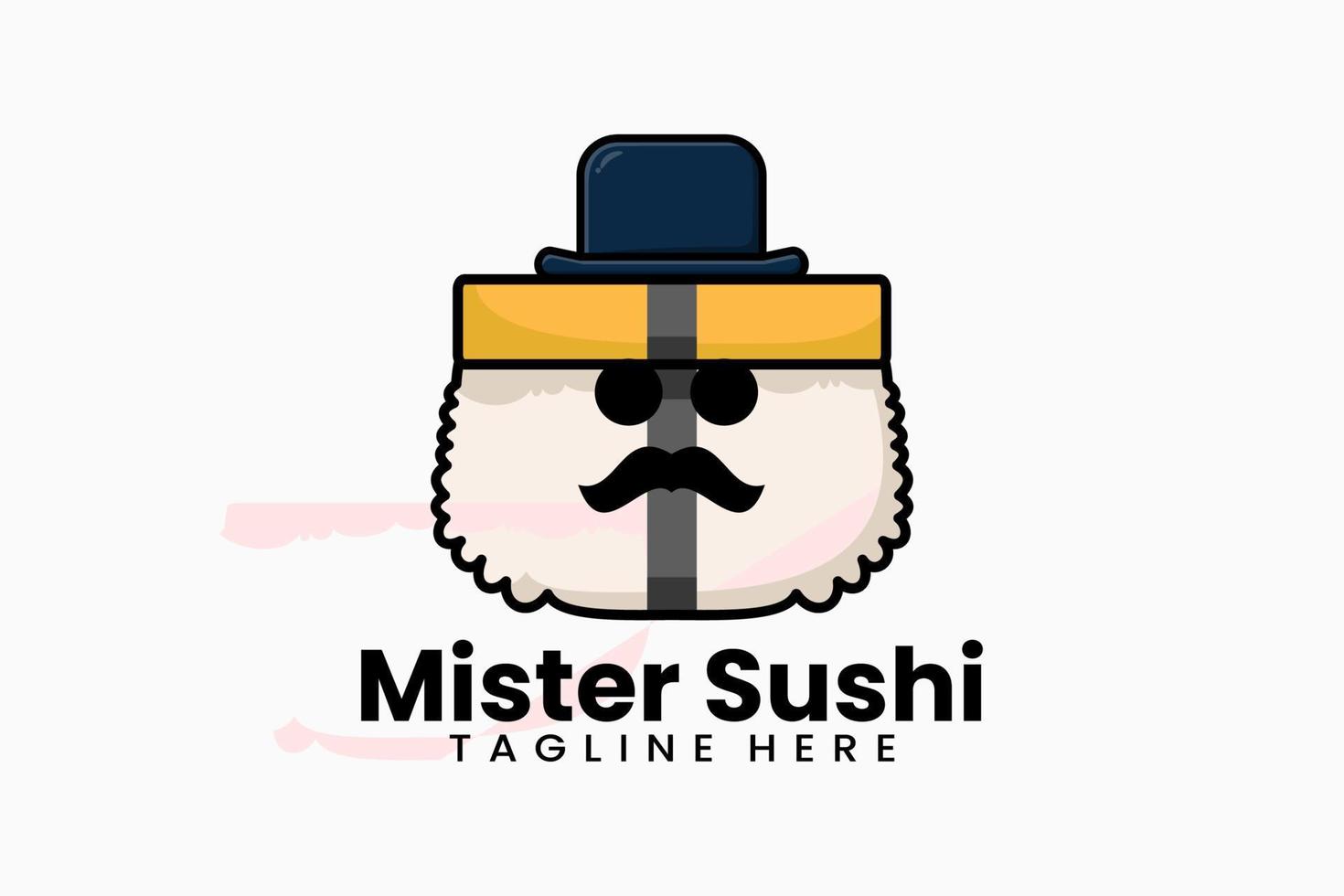 platt modern mall mister sushi logotyp vektor