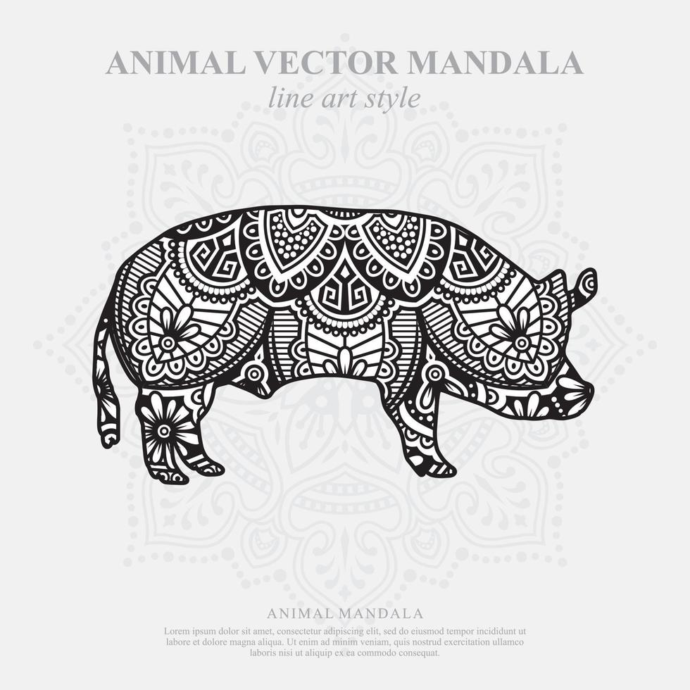 gris mandala. vintage dekorativa element. orientaliskt mönster, vektorillustration. vektor