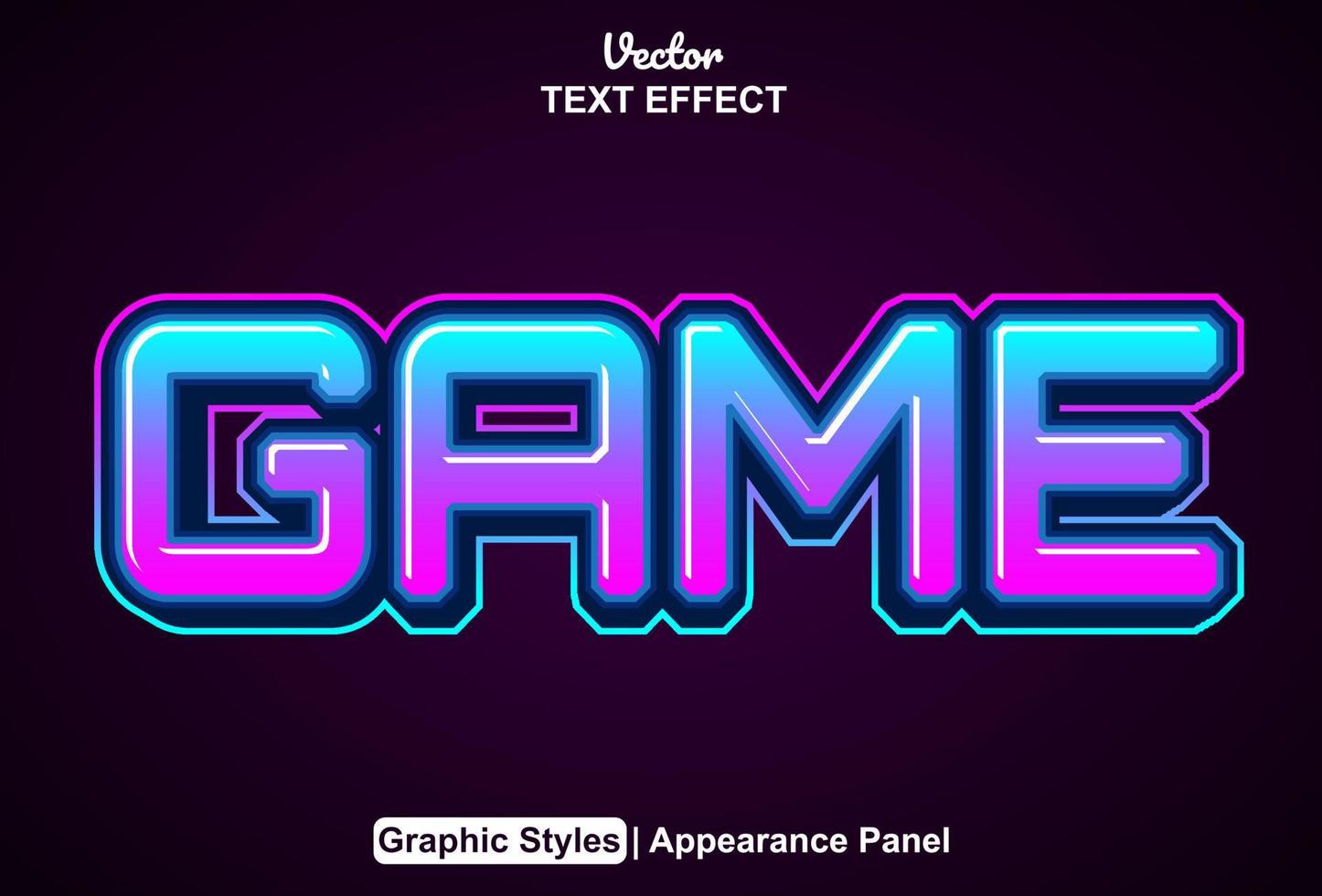 spel text effekter med grafisk stil och redigerbar. vektor