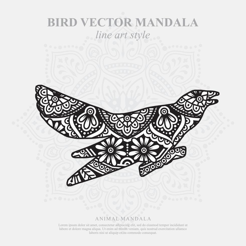 Vogel Mandala. Vintage dekorative Elemente. orientalisches Muster, Vektorillustration. vektor