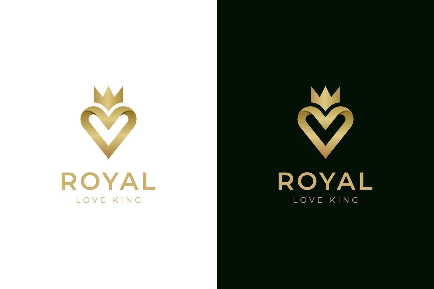 golden Herz Krone Logo Symbol Design, zum Liebe königlich Marke, Schönheit Königin Symbol Design Element vektor